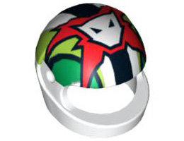 Minifigure, Headgear Helmet Motorcycle (Standard) with World Racers Team Extreme Logo Pattern: {бял}