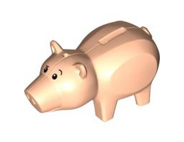 Pig Body with Coin Plug Hole and Hole for Hat, with Eyes Pattern: {светло нуга}