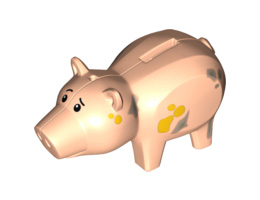 Pig Body with Coin Plug Hole, with Eyes and Dirt Pattern: {светло нуга}