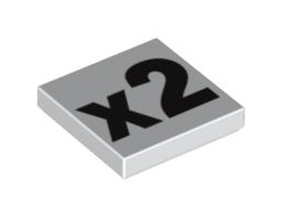 Плоска плочка 2X2 No. 168: {бял}