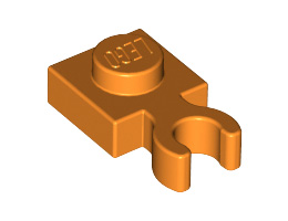 Plate, Modified 1 x 1 with U Clip Thin (Vertical Grip): {ярко оранжев}