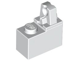 Hinge Brick 1 x 2 Locking with 1 Finger Top : {бял}