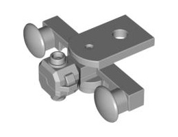 Train Buffer Beam with Sealed Magnets - Type 2 (flat open bottom): {умерено каменно сив}