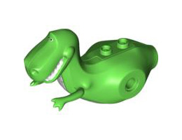 Dinosaur Body 'Rex', Rubber Front Feet with White Stomach Pattern: {ярко зелен}