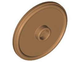 Minifigure, Shield Round with Stud and Ring Around Edge: {умерен нуга}