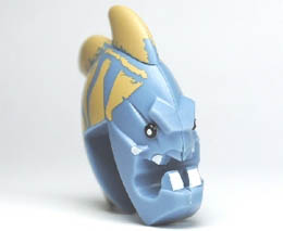 Minifigure, Head Modified Jawson with Fins and Teeth Pattern: {пясъчно син}
