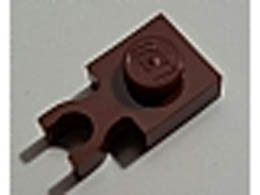 Plate, Modified 1 x 1 with U Clip Thin (Vertical Grip): {червеникаво-кафяв}