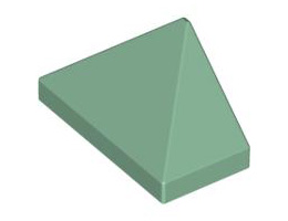 Крайна плочка ръб на покрив 1X2/45° : {пясъчно зелен}