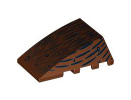 Wedge 4 x 4 No Studs with Black Lines Pattern (Spider Abdomen): {червеникаво-кафяв}