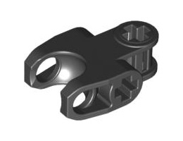 Technic, Axle Connector 2 x 3 with Ball Socket, Closed Sides, Squared Ends, Open Lower Axle Holes: {черен}