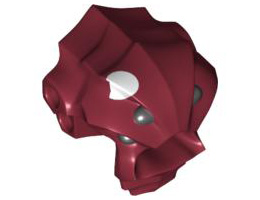 Minifigure, Head Modified Lobster Pattern: {нов тъмно червен}