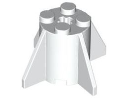 Brick, Round 2 x 2 x 2 with Fins: {бял}
