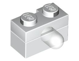 Electric, Light Brick 1 x 2 with Single Side Light (6034 / 6035) : {бял}