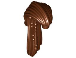 Minifigure, Hair Ponytail Long SW Aurra Sing: {червеникаво-кафяв}
