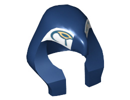 Minifigure, Headgear Headdress Mummy with Beak and Bird Head Pattern: {земно син}