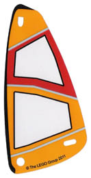 Plastic Triangle 6 x 12 Sail with Orange and Red Pattern: {прозрачен}
