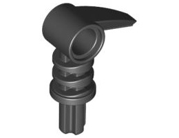 Bionicle 2 x 3 Axle Connector with Tooth: {черен}