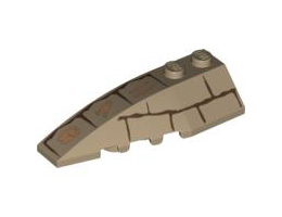 Wedge 6 x 2 Left with Bricks and Hieroglyphs Pattern: {пясъчно жълт}