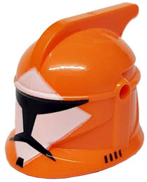 Minifigure, Headgear Helmet SW Clone Trooper with Holes, Bomb Squad Trooper Pattern: {ярко оранжев}