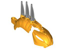 Bionicle Rahkshi Back Cover with Mask and 3 Flat Silver Blades, Stars Series : {огнено жълто-оранжев}
