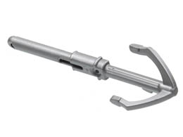 Hook, Grappling Hook with Pin and Extension : {сребърно метален}