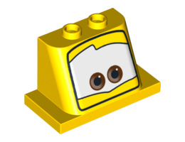 Windscreen 2 x 3 x 2 with 2 x 4 Base with Eyes on White Background Pattern 3: {ярко жълт}