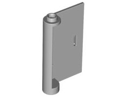 Door 1 x 3 x 4 Right - Open Between Top and Bottom Hinge: {умерено каменно сив}