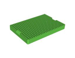 Brick, Modified 16 x 24 x 2 with 1 x 4 Indentations on Ends (Container Top): {ярко зелен}