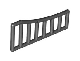 Bar 1 x 8 x 3 - 1 x 8 x 4 Curved: {черен}