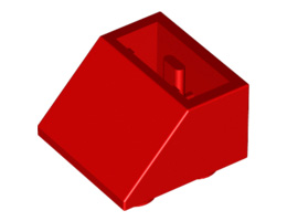 Покривна плочка 2X2/45° инверсна No. 7: {ярко червен}