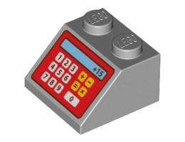Покривна плочка 2X2 45°, касов апарат: {умерено каменно сив}