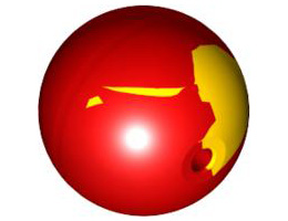 Ball, Bionicle Zamor Sphere with Marbled Bright Light Orange Pattern: {ярко червен}