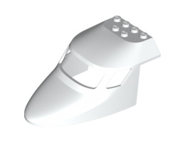 Aircraft Fuselage Curved Forward 6 x 10 with 3 Window Panes with Black Roof Pattern: {бял}