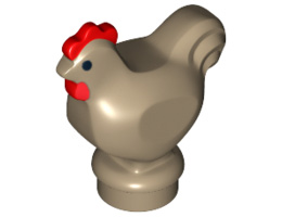 Chicken with Black Eyes and Red Comb and Wattle Pattern: {пясъчно жълт}