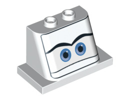 Windscreen 2 x 3 x 2 with 2 x 4 Base with Blue Eyes on White Background Pattern: {бял}