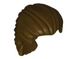 Minifigure, Hair Swept Back with Short Ponytail: {тъмно кафяв}