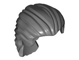 Minifigure, Hair Swept Back with Short Ponytail: {тъмно каменно сив}