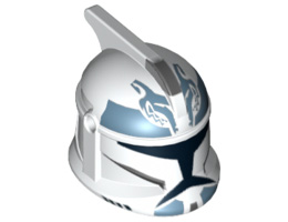 Minifigure, Headgear Helmet SW Clone Trooper with Holes, Wolfpack Clone Trooper Pattern: {бял}