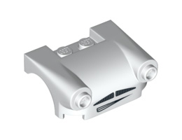 Vehicle, Mudguard 3 x 4 with Headlights, Moustache Grille and Mouth Pattern: {бял}