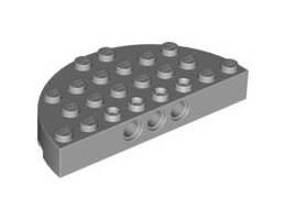 Brick, Round Corner 4 x 8 Full Brick Double : {умерено каменно сив}