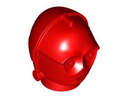 Minifigure, Head Modified SW C-3PO / K-3PO Protocol Droid Plain: {ярко червен}