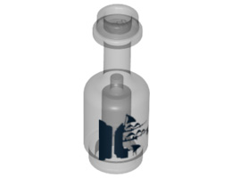 Minifigure, Utensil Bottle with Black Sailing Ship Pattern: {прозрачен}