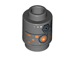 Кръгла тухличка 1X1 IG-88: {тъмно каменно сив}