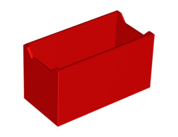 Electric 9V Battery Box Power Functions (Non-Rechargeable) - Bottom Part: {ярко червен}