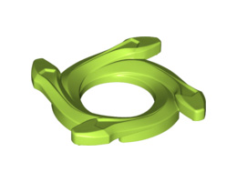Ring 4 x 4 with 2 x 2 Hole and 4 Snake Head Ends (Ninjago Spinner Crown): {ярко жълто-зелен}