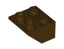 Покривна плочка 2X2/45° инверсна (*) с плосък долен пин: {тъмно кафяв}