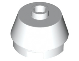 2X2 кръгла тухличка с наклон и стъд: {бял}