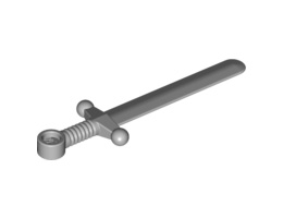 Minifigure, Weapon Sword, Greatsword Round : {хромирано сребрист}
