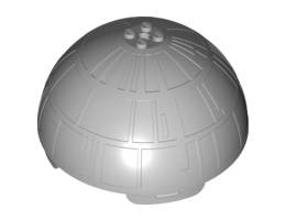 Cylinder Hemisphere 11 x 11, Studs on Top - Death Star Half (9676): {умерено каменно сив}