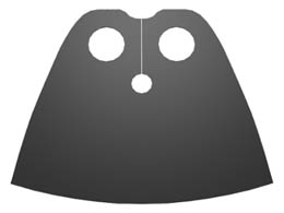 Minifigure, Cape Cloth, Very Short - Traditional Starched Fabric: {черен}